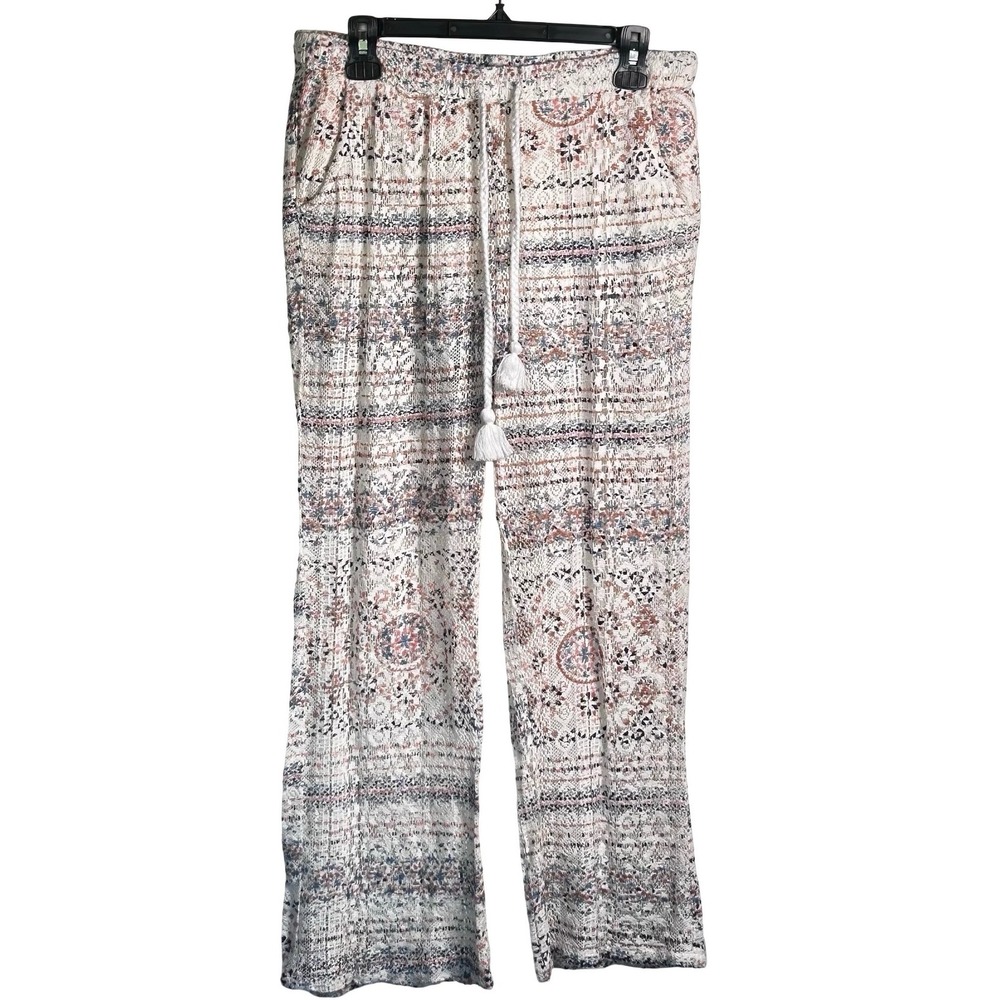 Roxy Crochet‎ Wide Leg Beach Pants Size Small Boho Swim Coverup Resortwear
